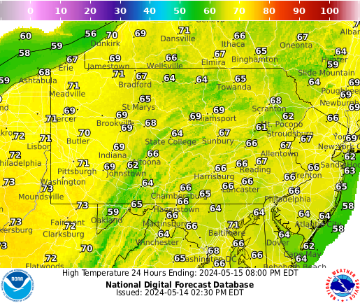 The trend of lower than average daytime temperatures will continue throughout the Bucks County-South Jersey region on Wednesday, May 15. Next chance for any sustained sunshine is Friday morning.