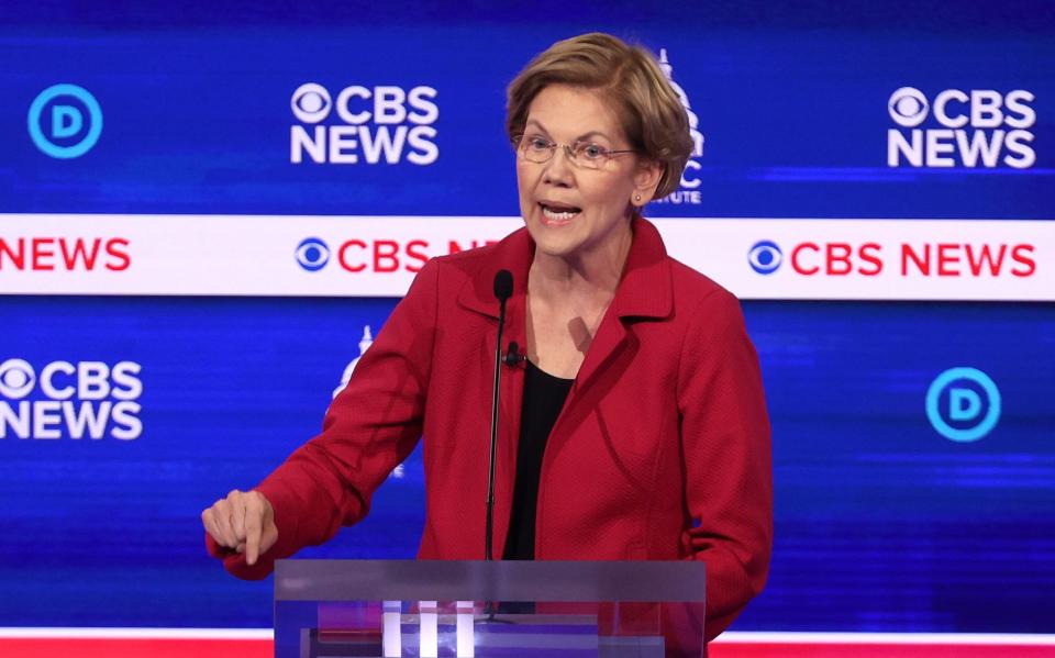 Sen. Elizabeth Warren (D-Mass.) criticized Democratic presidential rival Mike Bloomberg on Tuesday over nondisclosure agreements women at his company signed. (Photo: Win McNamee via Getty Images)