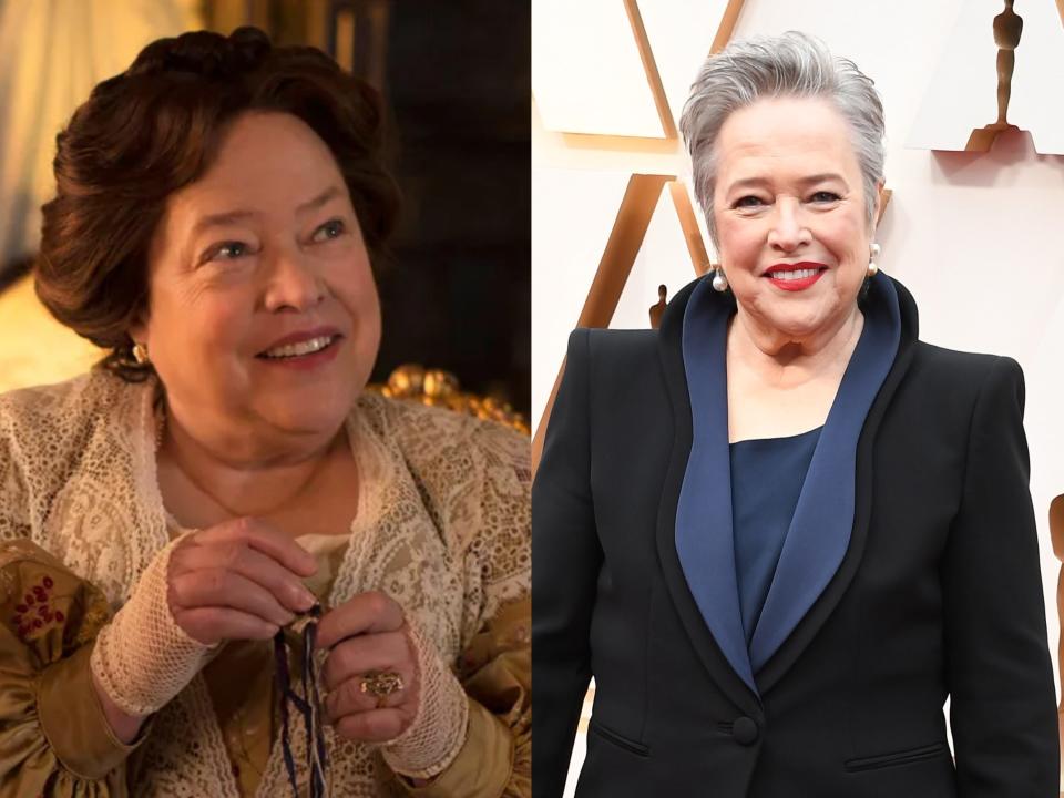 Kathy Bates as Delphine LaLaurie in "American Horror Story: Coven" and at the 92nd Annual Academy Awards at Hollywood and Highland on February 09, 2020 in Hollywood, California.