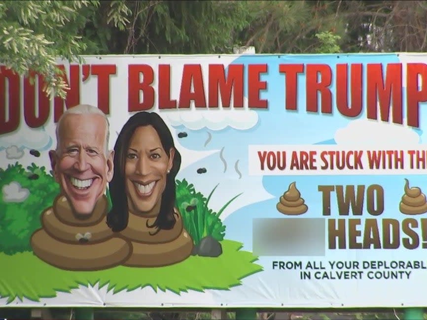 The county government has said they don’t have the power to take the controversial billboard down.  (Fox 5 DC)