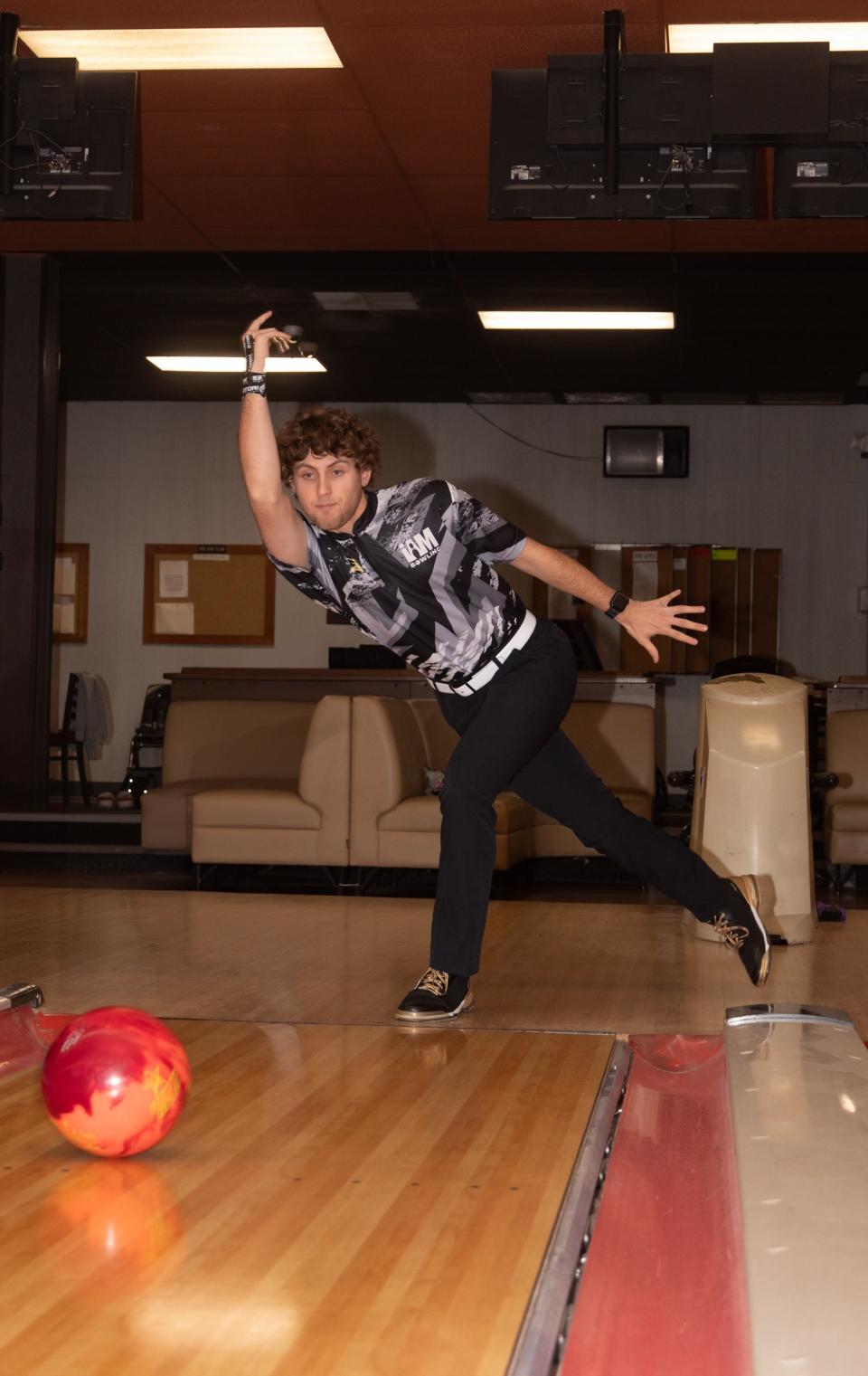 Cameron Kennedy of the Corning boys bowling team.
