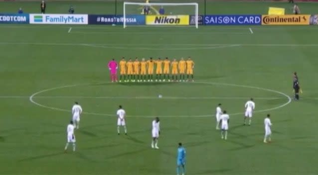 The Saudi players snubbed the moment's silence. Source: 7 News
