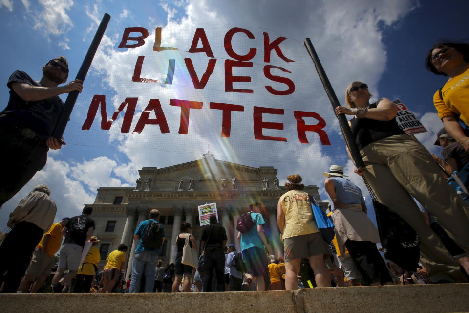 People taking part in the Million People's March Against Police Brutality, Racial Injustice and Economic Inequality in Newark, New Jersey, in July 2015. (Photo: Eduardo Munoz / Reuters)