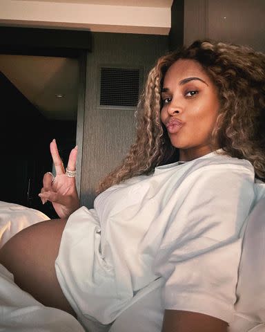 <p>Ciara/ Instagram</p> Ciara posted a new photo of her growing baby bump on Friday