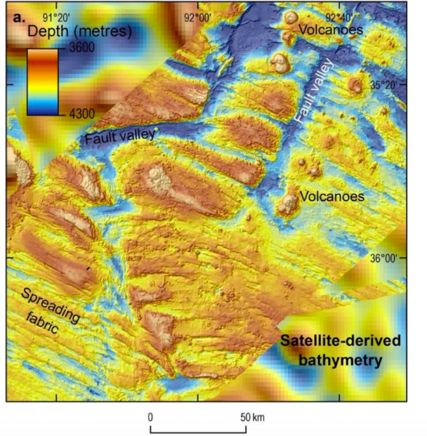 Map views of the sea floor were obtained from mapping data collected during the first phase of the search for MH370 (Reuters)