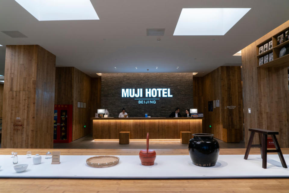 BEIJING, CHINA – Reception desk of the hotel. Muji hotel, located at ‘Beijing Fun’ district, is the second hotel designed by Muji in the world.