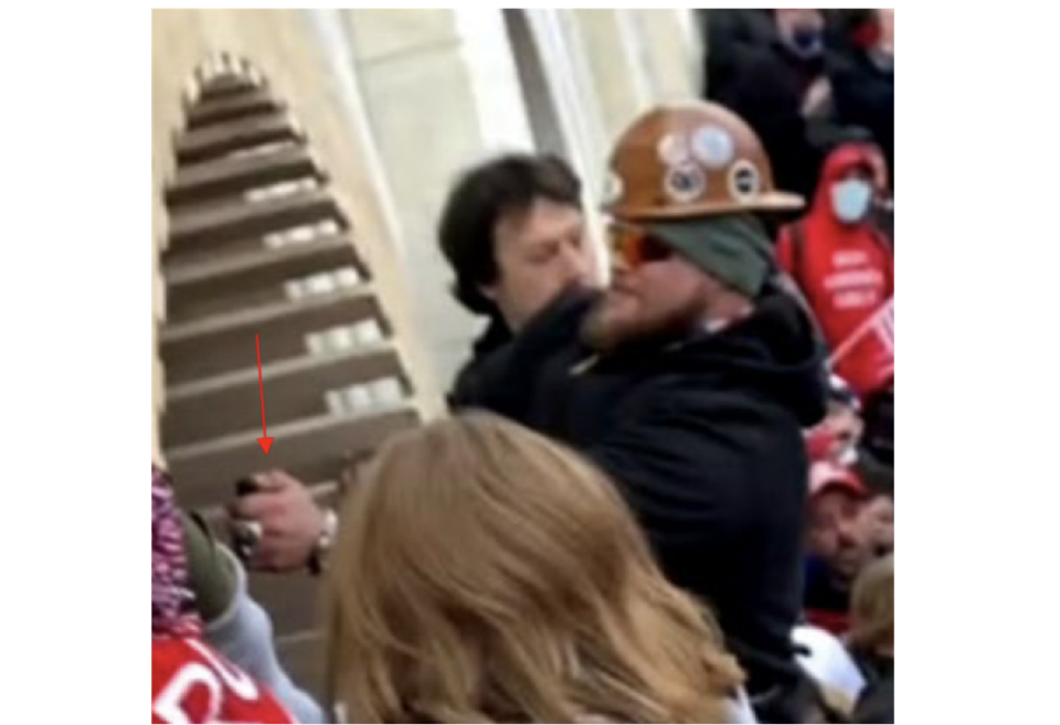 FILE: James Mault, seen in hard hat at Capitol on January 6, 2021. / Credit: Government exhibit