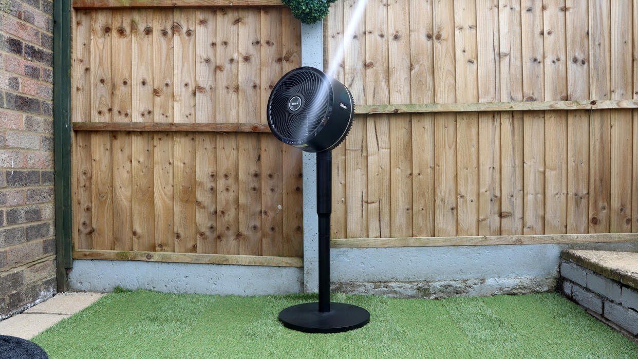  Shark FlexBreeze Portable Fan in a garden. 