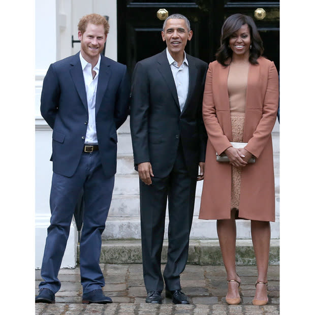 Prince Harry with Barack Obama and Michelle Obama