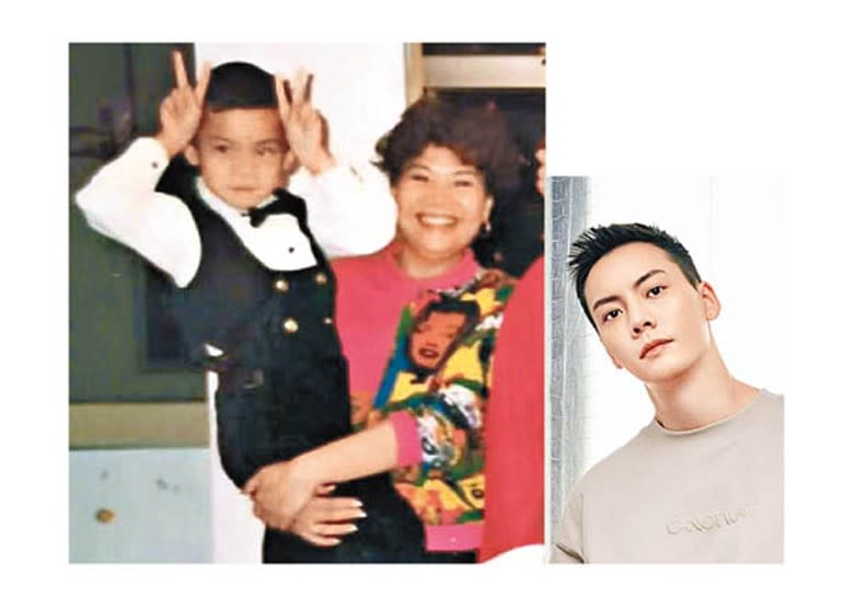 陳偉霆分享兒時與媽咪的合照。