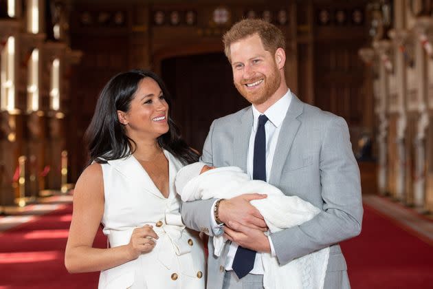 The Duke and Duchess of Sussex pose with their newborn son, Archie Harrison Mountbatten-Windsor, during a photo call at Windsor Castle on May 8, 2019 in Windsor, England. (Photo: WPA Pool via Getty Images)