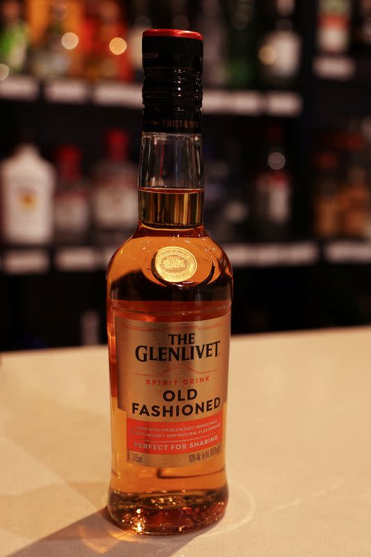 A bottle of The Glenlivet Old Fashioned is seen at a wine and spirits store in New York City