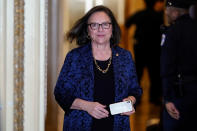 Senator Fischer returns to the Senate Chamber after a break as the impeachment trial of U.S. President Donald Trump continues in Washington.