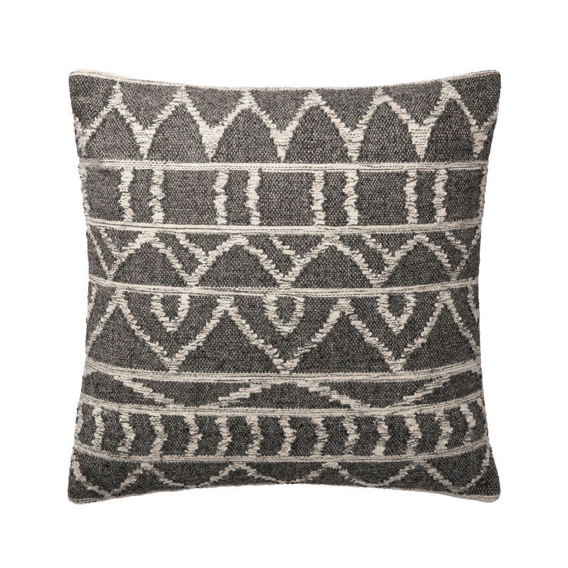 Pillow in charcoal/natural (from $99).