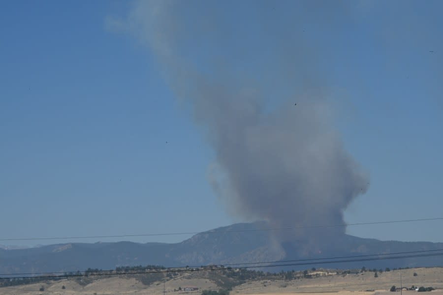 The Alexander Mountain Fire burning in Larimer County on July 29, 2024.