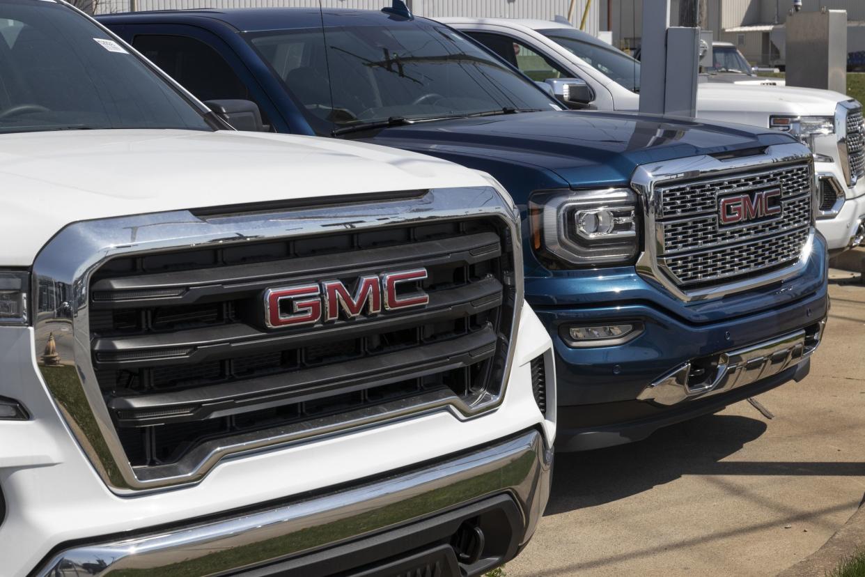 Lafayette - Circa April 2021: GMC and Buick Truck and SUV dealership. GMC and Buick are divisions of GM.