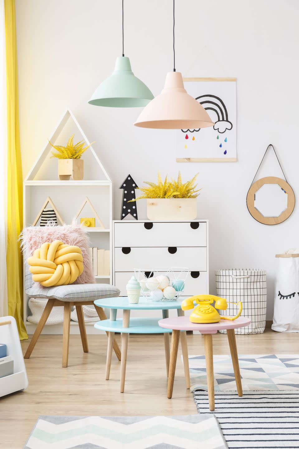 <p>Tired of your kid's toys taking over your living room? A playroom is a great solution. Go for ample storage, add a mini desk, and use bright colors to help build your little one's imagination.</p>