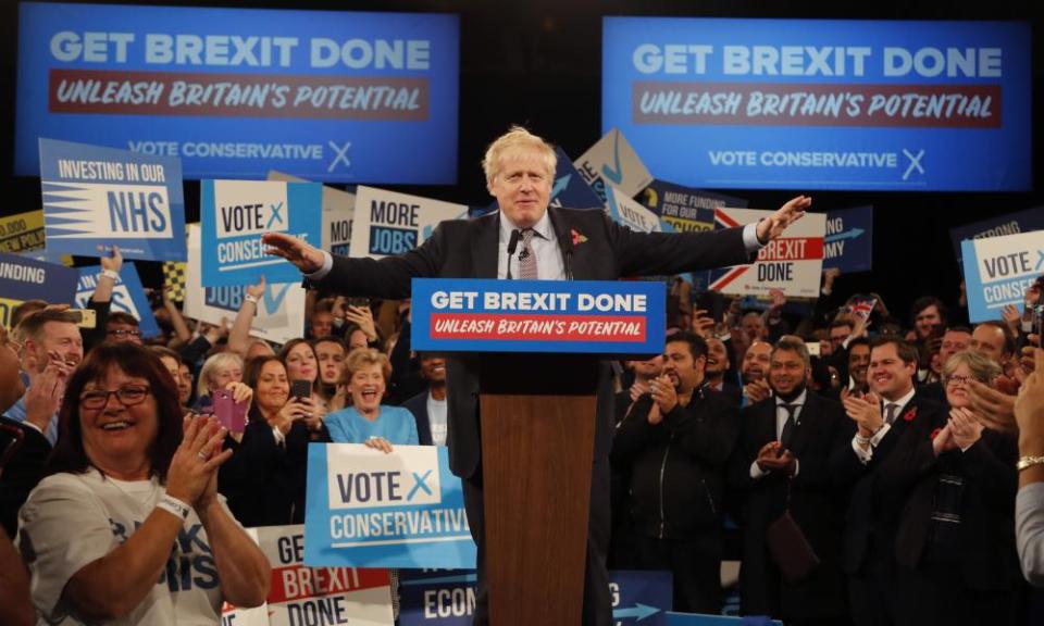 Boris Johnson speaks in Birmingham.