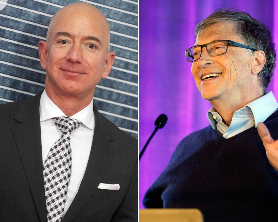 Laut “Bloomberg” sind Jeff Bezos und Bill Gates die einzigen Menschen mit 100 Milliarden Dollar (circa 88 Milliarden Euro) Privatvermögen. (Bilder: Getty Images)