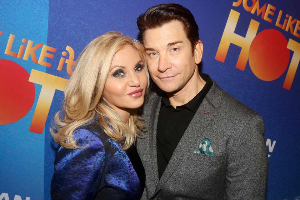 <p>Bruce Glikas/WireImage</p> Orfeh and Andy Karl pose at the opening night of 