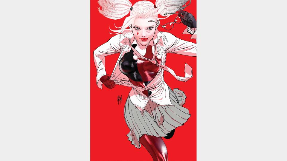 Harley Quinn in black, white and red