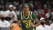 Baylor's JaMee Asbury in an NCAA college basketball game on Sunday, Nov. 21, 2021, in College Park, Md. (AP Photo/Gail Burton)