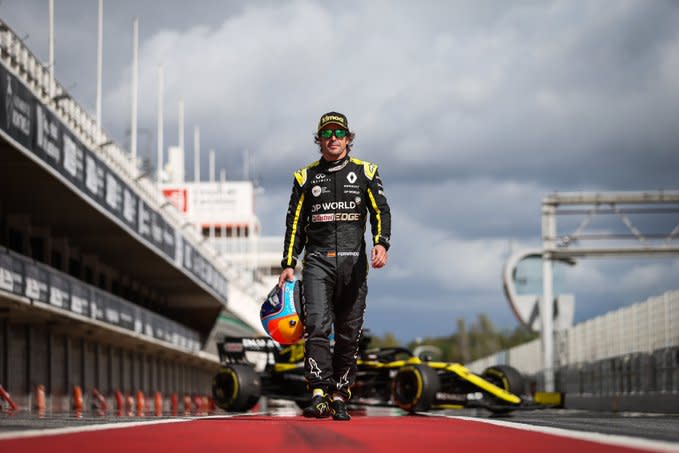 Fernando Alonso returned to F1 testing on Tuesday in Barcelona (RenaultF1Team)