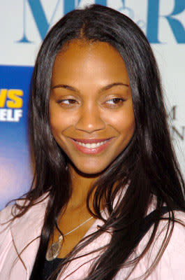 Zoe Saldana at the New York premiere of Dreamworks' Anchorman