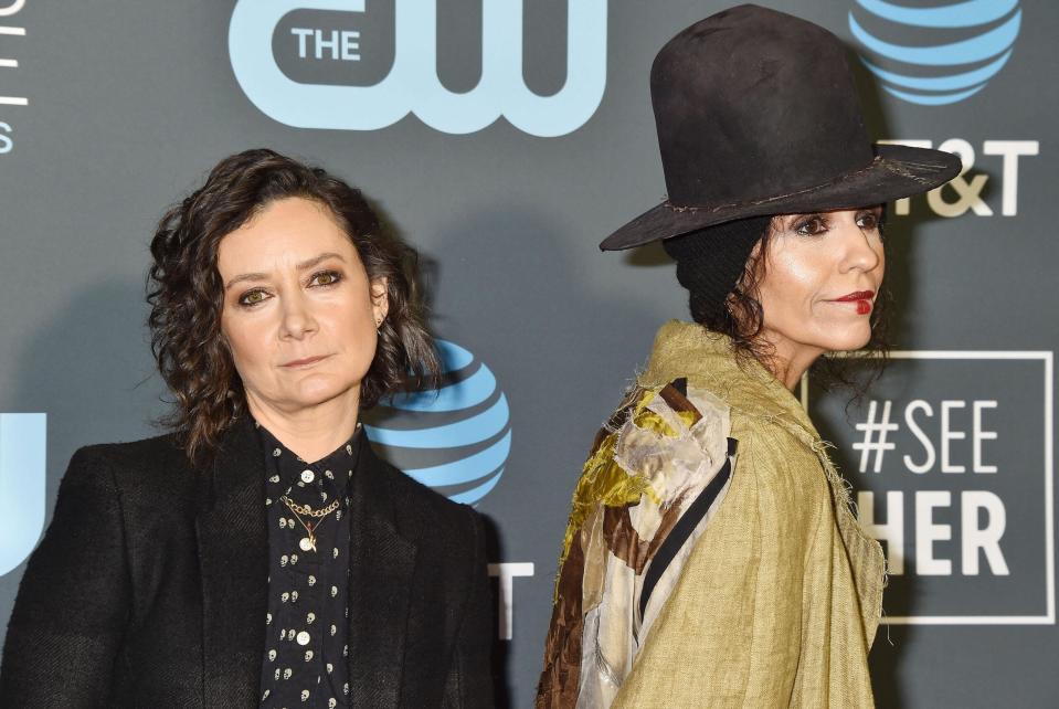 Sara Gilbert and Linda Perry at The 24th Annual Critics' Choice Awards