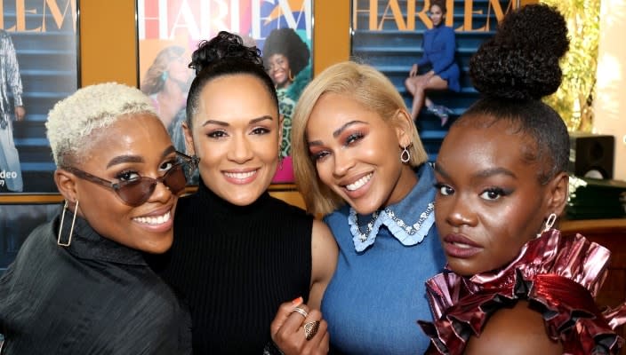 Jerrie Johnson, Grace Byers, Meagan Good and Shoniqua Shandai attend Prime Video’s Brunch at Harriet’s Rooftop on December 12, 2021 in West Hollywood, California. (Photo by Arnold Turner/Getty Images for Prime Video)