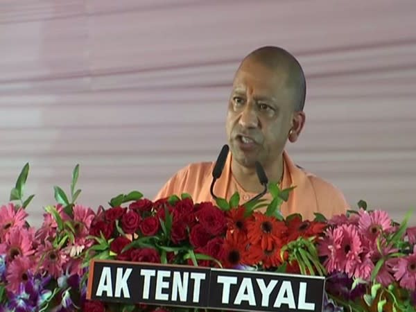 UP CM Yogi Adityanath in Jaunpur. (Photo/ ANI)