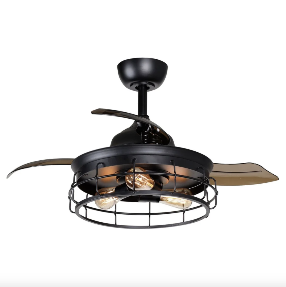 <p><a href="https://clicks.trx-hub.com/xid/hearstcorp_9eb67_hbu?q=https%3A%2F%2Fwww.overstock.com%2FLighting-Ceiling-Fans%2FIndustrial-36-inch-Black-3-Blade-Ceiling-Fan-with-Remote%2F31606587%2Fproduct.html&p=https%3A%2F%2Fwww.housebeautiful.com%2Fshopping%2Fhome-accessories%2Fg36421086%2Fbest-ceiling-fans%2F&utmSource=yahoo-us&utmCampaign=69&utmMedium=syn" rel="nofollow noopener" target="_blank" data-ylk="slk:Shop Now;elm:context_link;itc:0;sec:content-canvas" class="link ">Shop Now</a></p><p>Industrial Ceiling Fan with Light </p><p>overstock.com</p><p>$141.74</p>