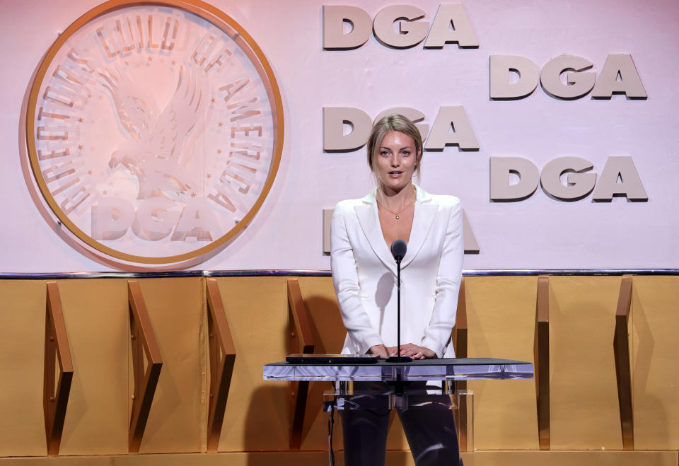 Penn's estranged wife, Leila George, appeared at the DGA Awards in his place.  (Photo: Kevin Winter/Getty Images)
