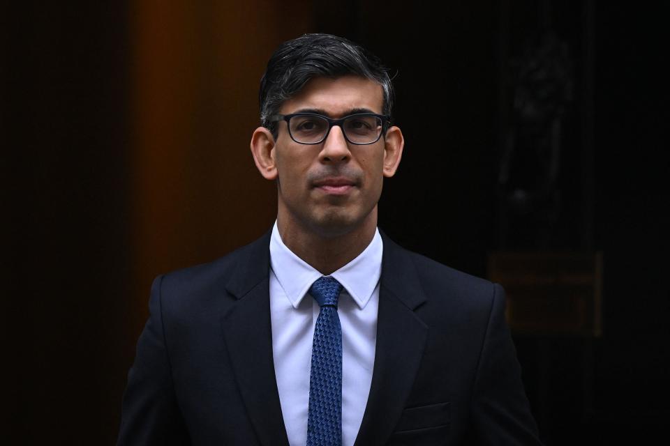Rishi Sunak leaves No10 to attend PMQs (AFP via Getty Images)