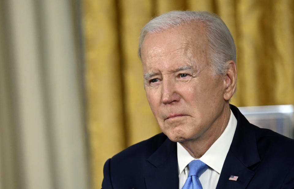 President Joe Biden addresses the nation on the budget deal that lifts the federal debt limit and averts a U.S. government default, from the Oval Office of the White House in Washington, Friday, June 2, 2023. (Jim Watson/Pool via AP)