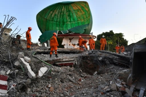 Worshippers were at prayer when the quake hit Lombok on Sunday evening