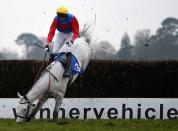 <p>Der Jockey Mr G Treacy und sein Pferd stürzen im Fontwell Park im englischen Fontwell. (Bild: Alan Crowhurst/Getty Images) </p>