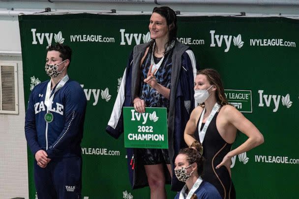 PHOTO: Lia Thomas at the 2022 Ivy League Women's Swimming & Diving Championships at Harvard University in Cambridge, Massachusetts. (Joseph Prezioso/AFP via Getty Images, FILE)