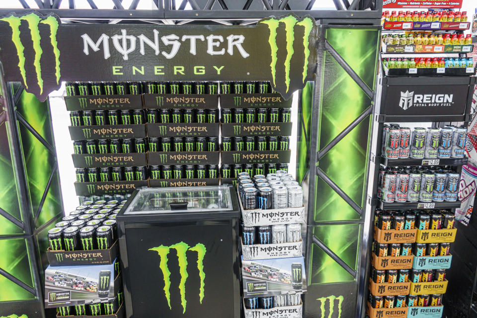 Florida, Sunoco, gas station, Monster Energy drink display. (Photo by: Jeffrey Greenberg/Education Images/Universal Images Group via Getty Images)