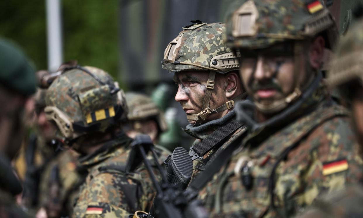 <span>German soldiers at the Julius Leber barracks in Berlin.</span><span>Photograph: WPA/Getty Images</span>