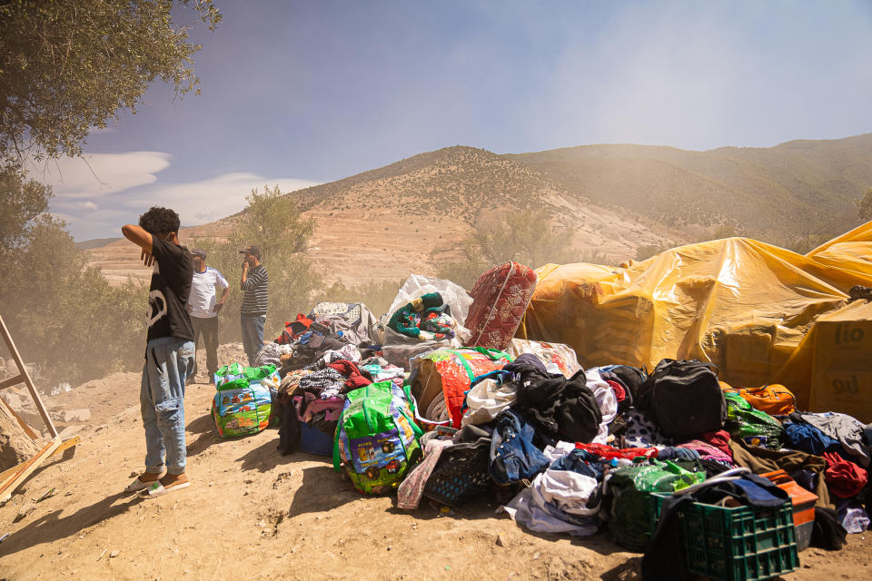 The small mountain village of Taheghaghte, Morocco, on Sept. 11, 2023. (Bill O'Reilly / NBC News)