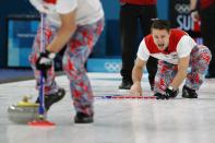 <p>Thomas Ulsrud of Norway shouts. REUTERS/Cathal McNaughton </p>