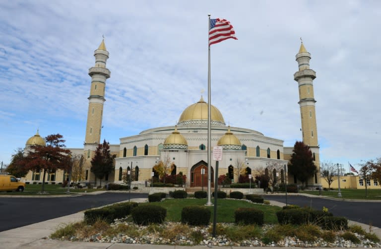 A US national flag is seen in front of the Islamic Center of America in Dearborn, Michigan on November 9, 2016 This Detroit suburb is home to one of the biggest populations of Muslims and Arabs in the United States, and Musid was among many in her community trying to make sense of the brash Republican's election. Across the country, Muslim Americans are now wondering what a Trump presidency might mean, said Hazem Bata, head of the Islamic Society of North America, a national advocacy group