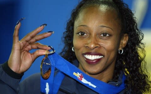 Gail Devers and her infamous nails back in the Nineties - Credit: AP