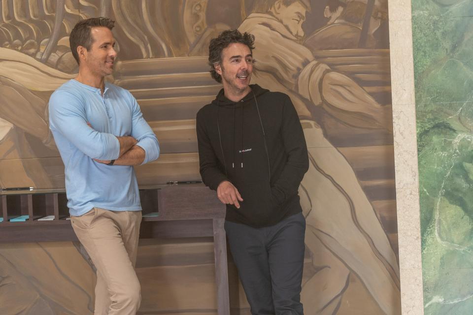 Ryan Reynolds and director Shawn Levy behind-the-scenes of "Free Guy."