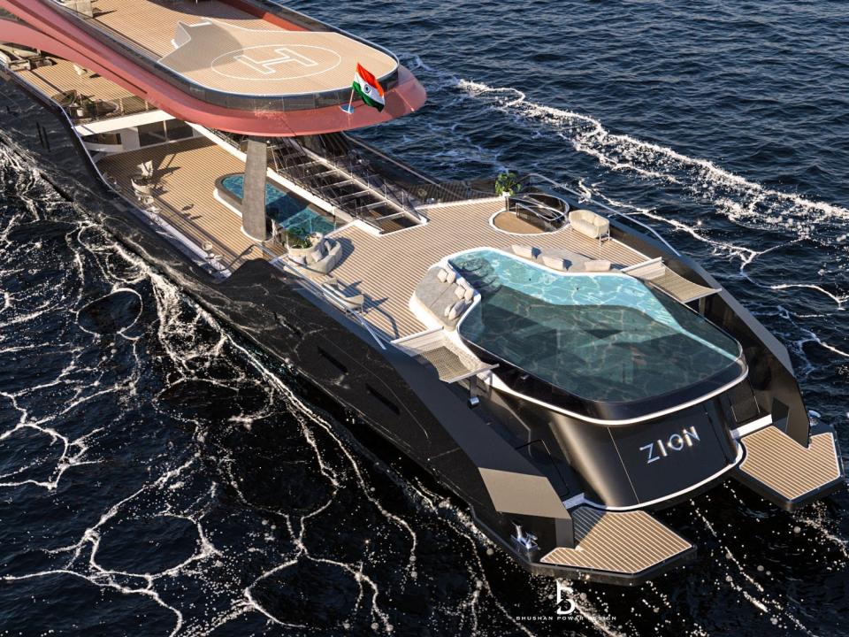 Bhusan Powar Design created a concept design for a 110-meter superyacht called Zion.