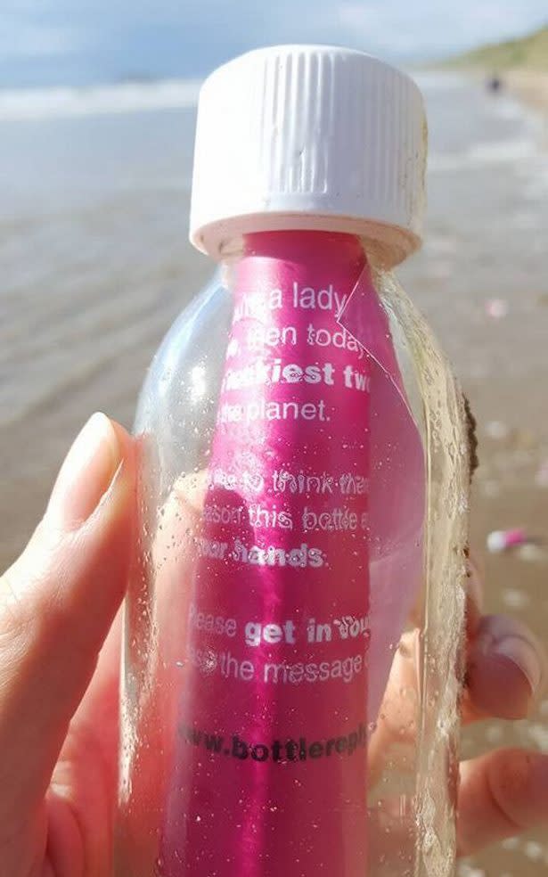 One of the lonely heart bottles washed up on Rhossili Bay - Credit: Wales News Service