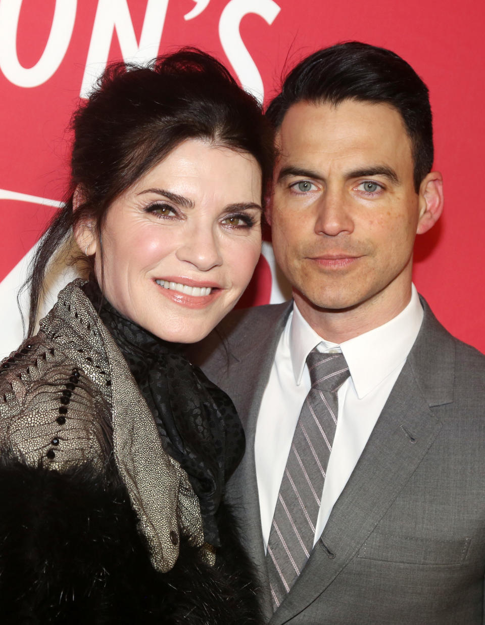 Julianna Margulies and Keith Lieberthal pose at the opening night of the Neil Simon play "Plaza Suite" on Broadway