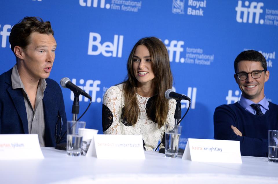 Benedict Cumberbatch and Keira Knightley promote their Alan Turing biopic The Imitation Game at TIFF 2014. (Photo by Jason Merritt/Getty Images)