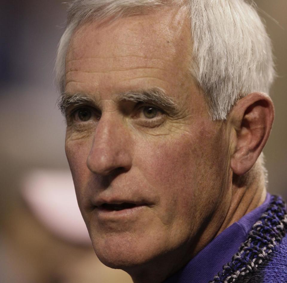 FILE - This Oct. 27, 2007 file photo shows beer magnate Pete Coors watching a baseball World Series between the Colorado Rockies and Boston Red Sox at Coors Field in Denver. For a few days in March, the American Enterprise Institute welcomed scores of business and political leaders to a private annual meeting at a private resort on the Georgia coast. But only those who attended know what issues were discussed, strategy planned or promises made. That’s because the ground rules for the invitation-only meeting required the participants’ confidentiality_even if some were elected leaders, discussing the public’s business. (AP Photo/Jack Dempsey, File)